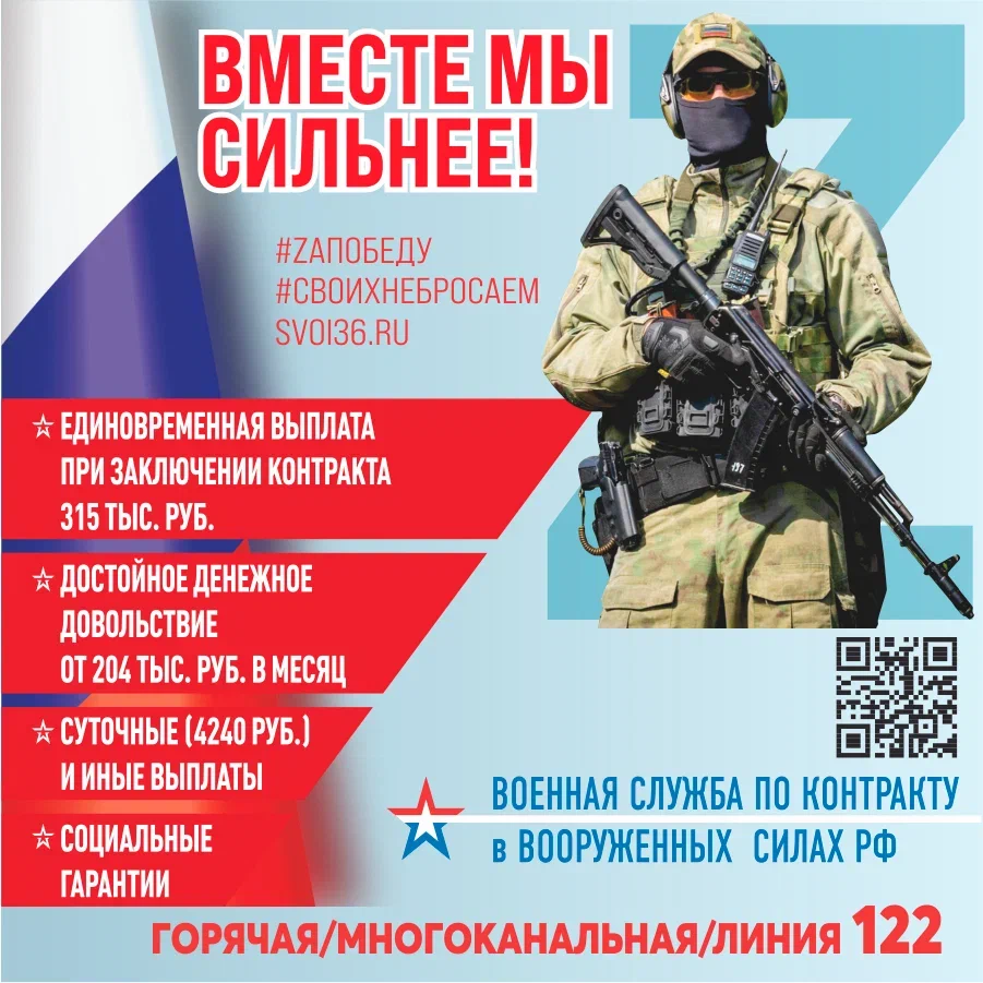 Военная служба по контракту в Вооруженных силах РФ.